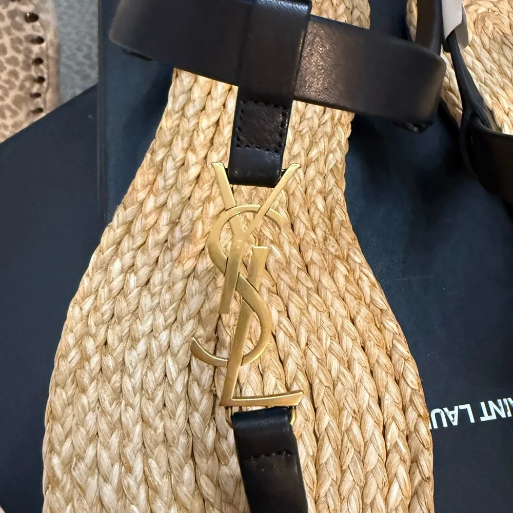 Saint Laurent Black Cassandra flat Sandals - Picture 2 of 6